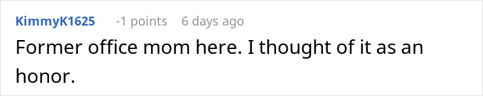 Comment from a woman accused of making things awkward at work after stopping baking for colleagues over a nickname.