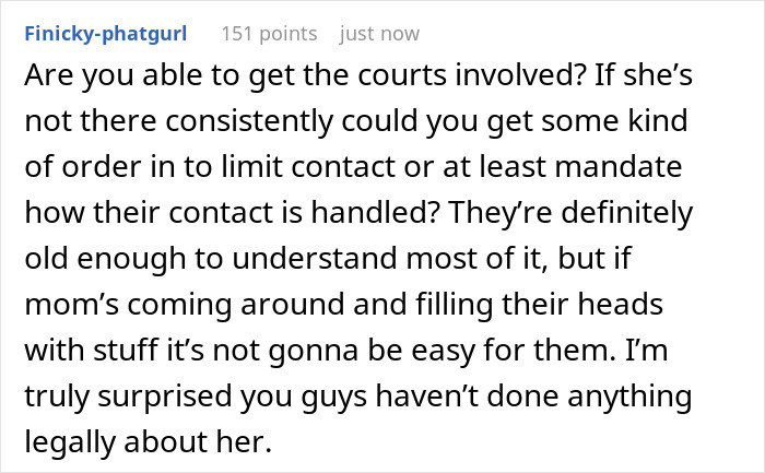 Screenshot of a forum comment discussing stepkids turning cruel when bio mom visits and issues around contact and custody.
