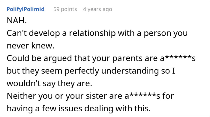 Screenshot of a Reddit comment discussing family dynamics about caring for a disabled brother after parents are gone.