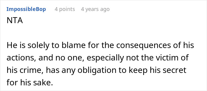 Comment on a forum post discussing a man refusing to forgive his ex-friend for stealing forty dollars years ago.