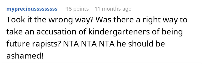 Screenshot of a social media comment discussing shock and horror over a Thanksgiving family conflict incident.