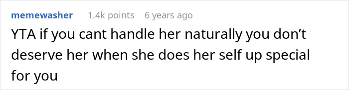 Comment about a man regretting mocking his girlfriend's long beauty routine involving shaving and makeup.