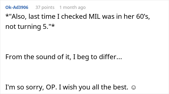 Screenshot of a Reddit comment discussing a new mom confronting her MIL over unhinged behavior with sympathy expressed.