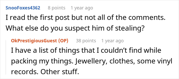 Reddit conversation discussing a man stealing his wife&rsquo;s tea set and giving it to his niece, causing marriage issues.