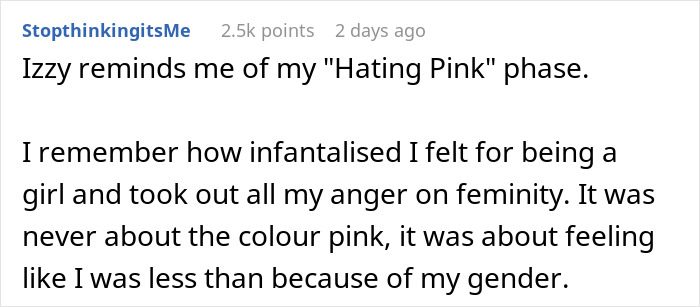 Text post from a user reflecting on feelings of favoritism and gender-related emotions, highlighting struggles with family dynamics.