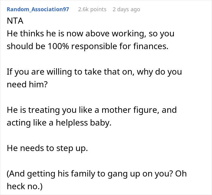 Alt text: Man refuses to get a job or have a boss after his business fails following 20 years of success, shown in a text post.