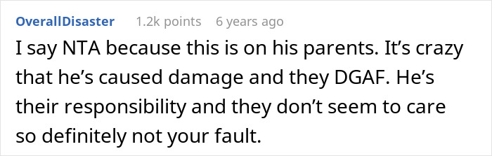 Screenshot of an online comment discussing neighbors’ disabled son repeatedly raiding trash and considering calling cops. Screenshot of an online comment discussing neighbors’ disabled son repeatedly raiding trash and considering calling cops.
