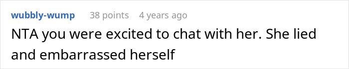 Screenshot of an online comment discussing a woman embarrassing a new colleague by speaking a language she claimed to know well.