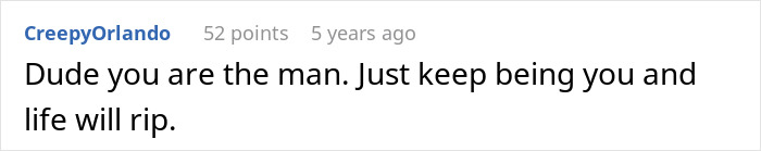 Screenshot of a Reddit comment thread where a user encourages someone about telling his son the harsh truth about real parents.