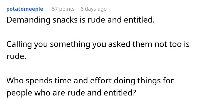 Text post discussing a woman accused of making things awkward at work by stopping baking for colleagues over a nickname.