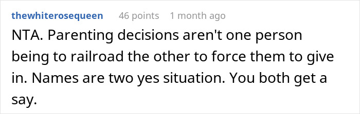 Comment on naming baby after childhood dog, with husband expressing discomfort about the idea.