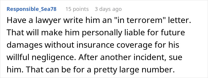 Comment suggesting legal action against an HOA board member refusing to follow pet ownership rules.