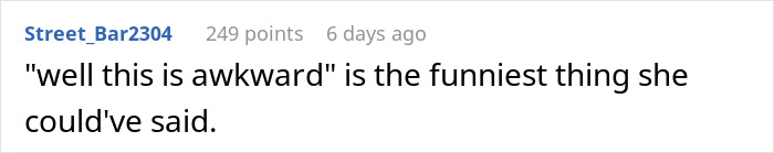Screenshot of a Reddit comment saying well this is awkward in a discussion about creepy photos taken secretly by girlfriend.