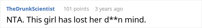 Screenshot of a Reddit comment discussing a woman keeping ex&rsquo;s baby, assuming a male best friend will take the father role.