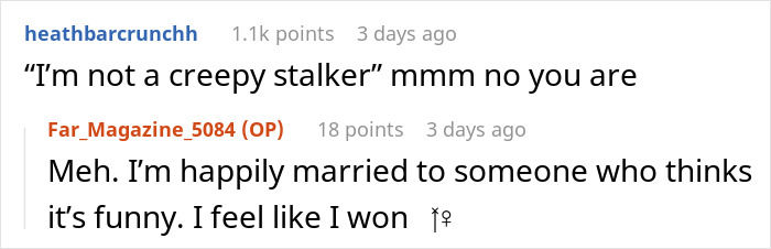 Screenshot of online comments discussing a woman staging her apartment to impress a guy before admitting it at their wedding.