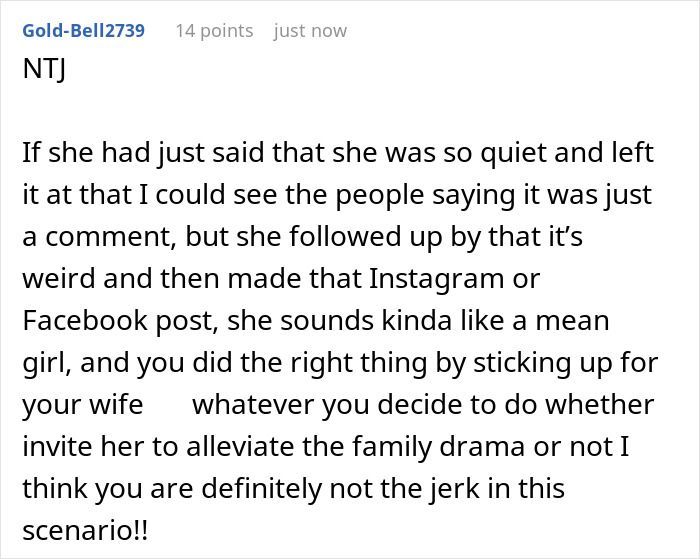 Man draws a line after bro's girlfriend mocks his wife causing family conflict and tension during Thanksgiving gathering.