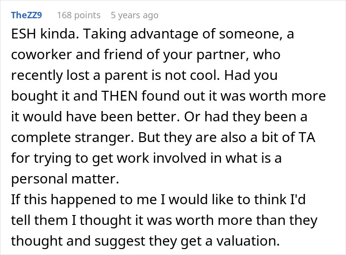 Reddit comment discussing a man buying a $50K guitar for $4K and refusing to sell it back after the truth is revealed. Reddit comment discussing a man buying a $50K guitar for $4K and refusing to sell it back after the truth is revealed.