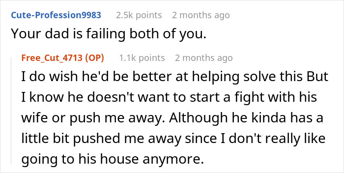 Text conversation about a woman obsessed with being a bonus mom, feeling crushed as stepdaughter claims the mom role is taken.