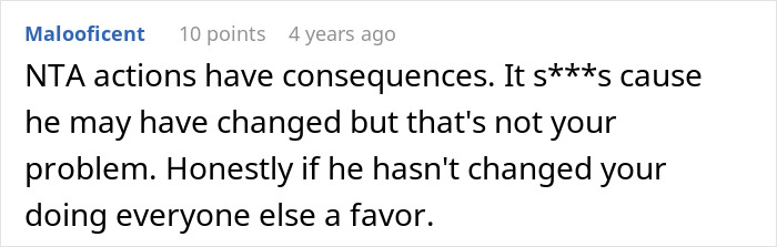 Screenshot of a comment discussing consequences of actions and refusing to forgive a friend labeled a thief for stealing $40.