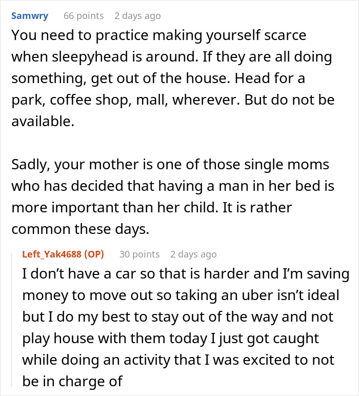 Screenshot of online forum discussion about a deadbeat dad leaving kids with girlfriend’s 19-year-old daughter. Screenshot of online forum discussion about a deadbeat dad leaving kids with girlfriend’s 19-year-old daughter.