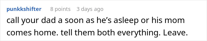 Comment advising to call a dad while he&rsquo;s asleep or before mom comes home to share everything and then leave, related to boyfriend destroyed girlfriends grandmas jewelry box.