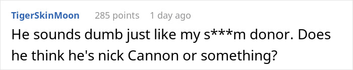 Comment calling out brother for having four kids with four different women in an online discussion thread.