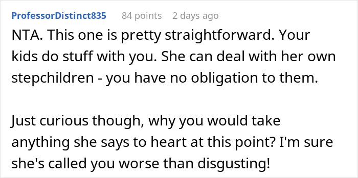 Reddit comment about a cheater wanting rich ex to provide for her kids, upset over son&rsquo;s exclusive fancy trips.