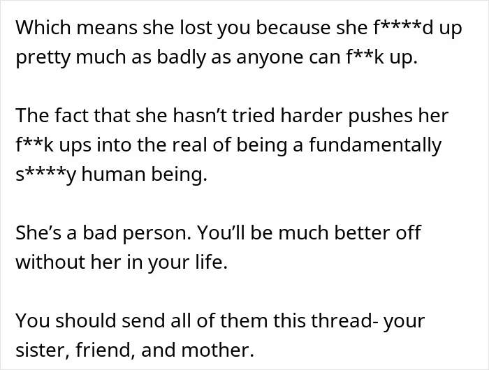 Text message expressing anger about a biological mom’s treatment of a teen feeling like a second-rate child. Text message expressing anger about a biological mom’s treatment of a teen feeling like a second-rate child.