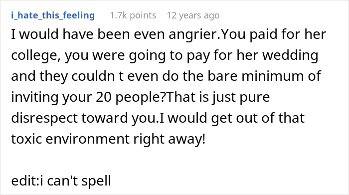 Reddit comment expressing anger about step-dad&rsquo;s heartbreak after realizing stepfamily&rsquo;s lack of care and respect.