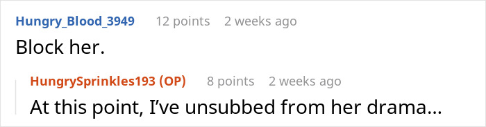 Screenshot of a social media comment thread discussing a woman calling out her bestie after rejection and new dating news.