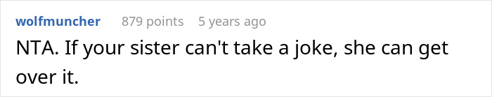 Screenshot of a Reddit comment discussing a man trolling his sister with a dog photo instead of kid&rsquo;s pictures.