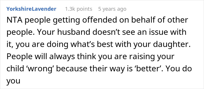 Screenshot of a social media comment defending a mom against woke folks for brushing out her biracial daughter&rsquo;s curls.