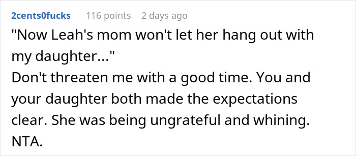 Screenshot of a Reddit comment discussing drama caused by a 12-year-old ruining a friend&rsquo;s birthday party.