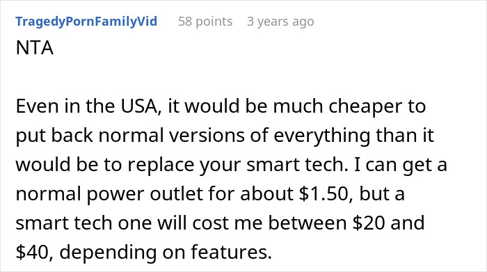 Comment about parents kicking out daughter to move into remodeled room, and her reclaiming belongings in a family dispute.