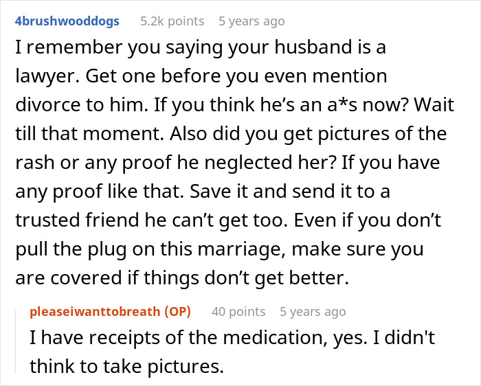 Screenshot of a Reddit thread discussing a manchild playing games while son cries and wife plans console trash day