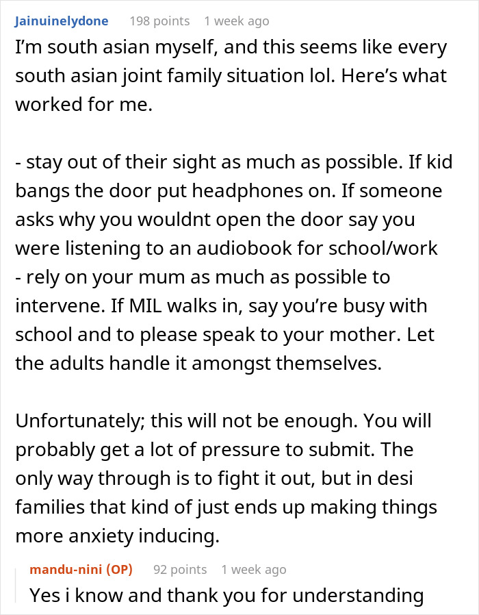 Text conversation about woman gleaming while watching cousin&rsquo;s wife struggle after quitting free babysitting role.