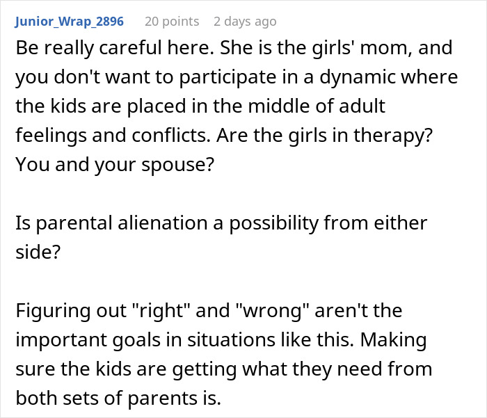 Comment discussing concerns about twins, stepmom inclusion, and parental conflicts in a group Halloween costume situation.
