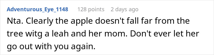 Comment discussing a 12-year-old ruining a friend&rsquo;s birthday, causing drama between moms and demanding to go home.