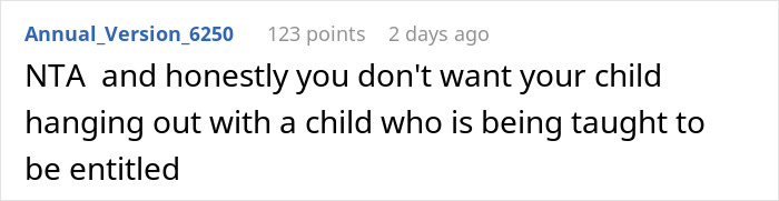 Screenshot of a Reddit comment about a 12-year-old ruining a birthday party and causing drama between moms.