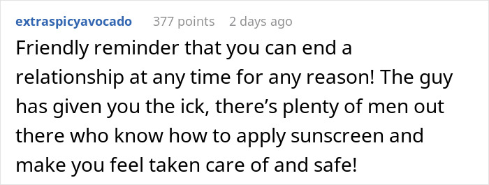 Text post highlighting how a man&rsquo;s true colors show during vacation, prompting a girlfriend to realize he&rsquo;s not the one anymore.