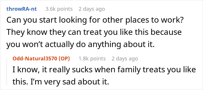 Reddit conversation about doctor refusing to rehire sister after she cost the medical practice $40,000.