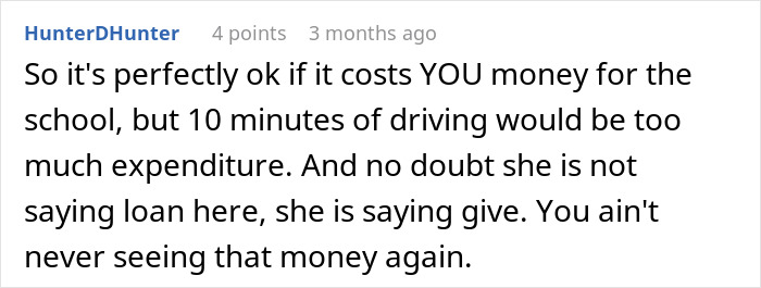 Text conversation showing a user upset that friend won&rsquo;t give cash but offers a favor instead, highlighting willingness to help.