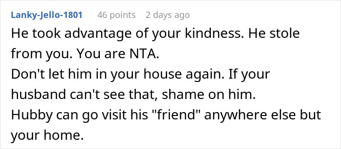 Screenshot of a forum comment discussing a friend who ate everything, highlighting boundaries and trust issues in friendships. Screenshot of a forum comment discussing a friend who ate everything, highlighting boundaries and trust issues in friendships.