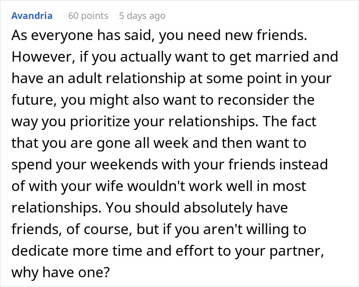 Comment about a guy fearing his best man after discovering ex-wife's cheating and concerns for his girlfriend.