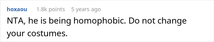 Screenshot of an online comment discussing masculinity fragility and discomfort with Halloween costumes affecting relationships.
