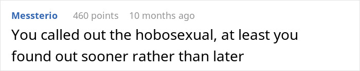 Comment about calling out a gold digger and realizing it sooner, reflecting on fair chores and relationship issues.