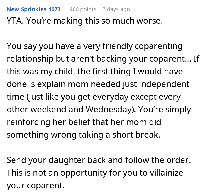 Text post discussing a woman&rsquo;s work trip revealed as a vacation and her autistic child refusing to return home.