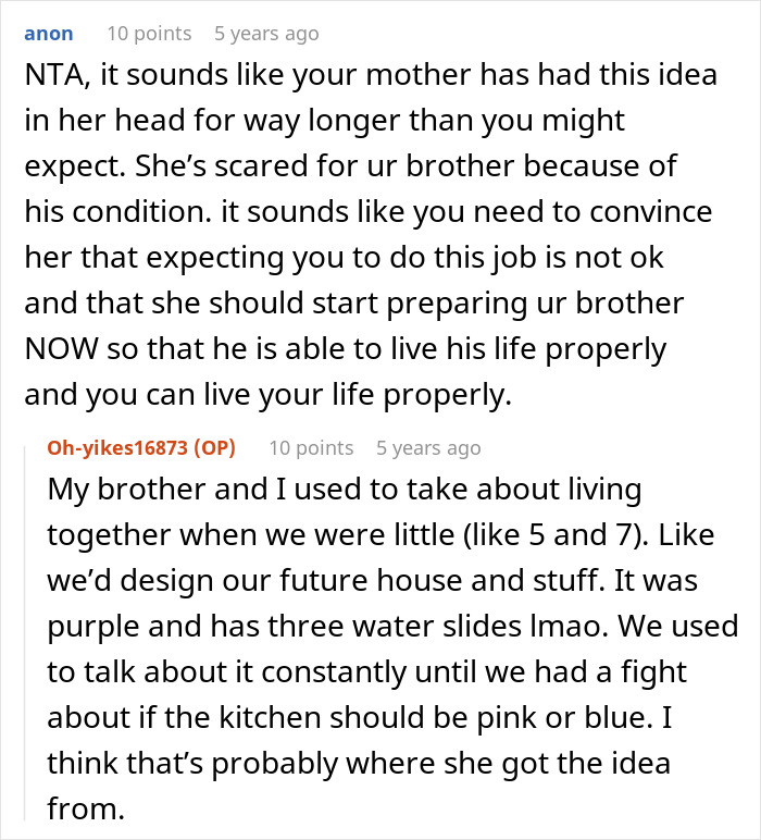 Reddit conversation about care and concerns for a brother with nocturnal epilepsy from a worried mother.