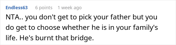 Comment on a forum about a man siding with his daughter&rsquo;s cheating ex during divorce, causing family conflict.