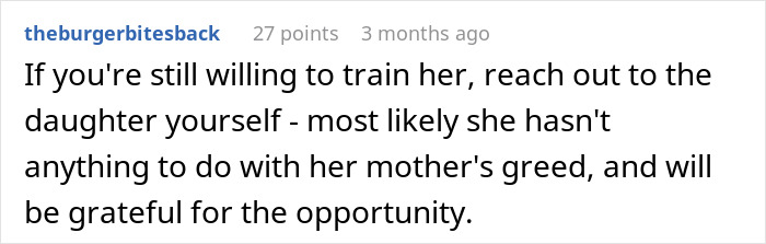Screenshot of a Reddit comment discussing someone&rsquo;s unwillingness to help with cash but offering a favor instead.